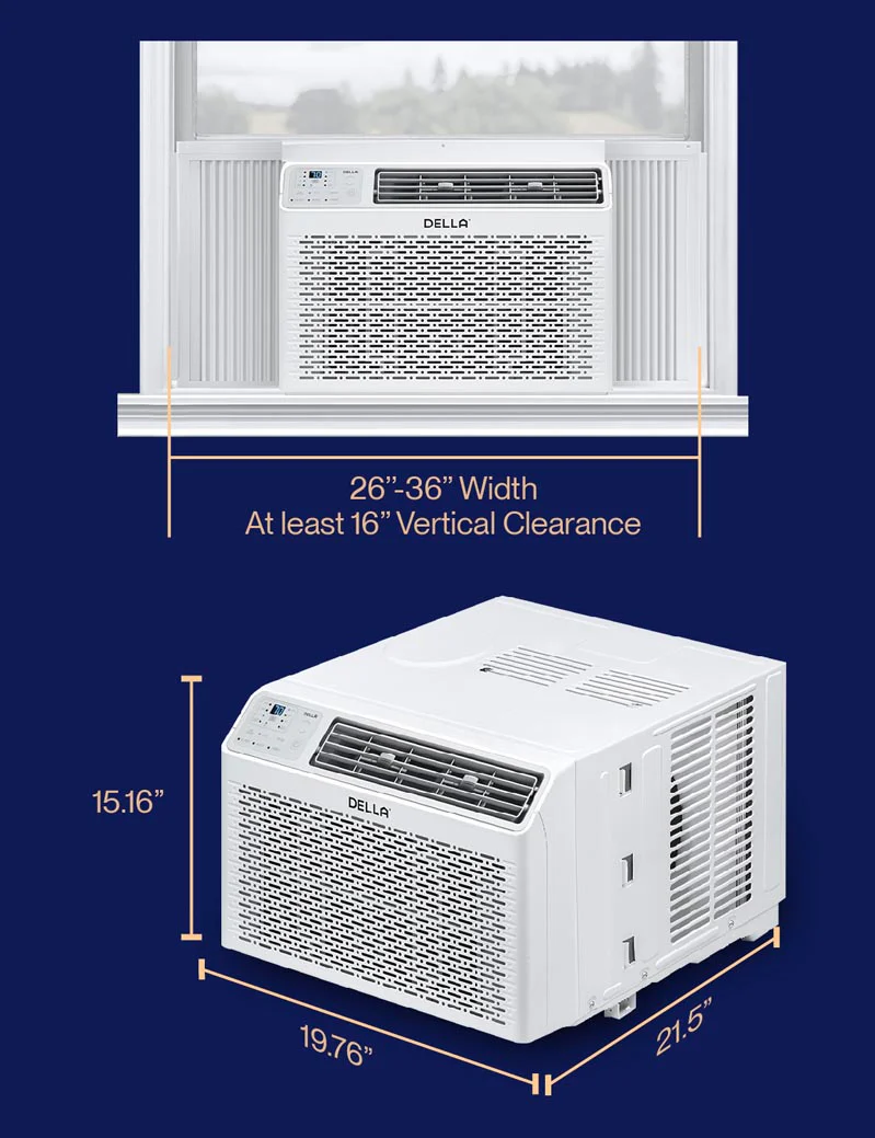 DELLA Fenestra Series 14000 BTU Smart Window AC with Remote/App Control Cools Up To 700 Sq Ft - Image 7