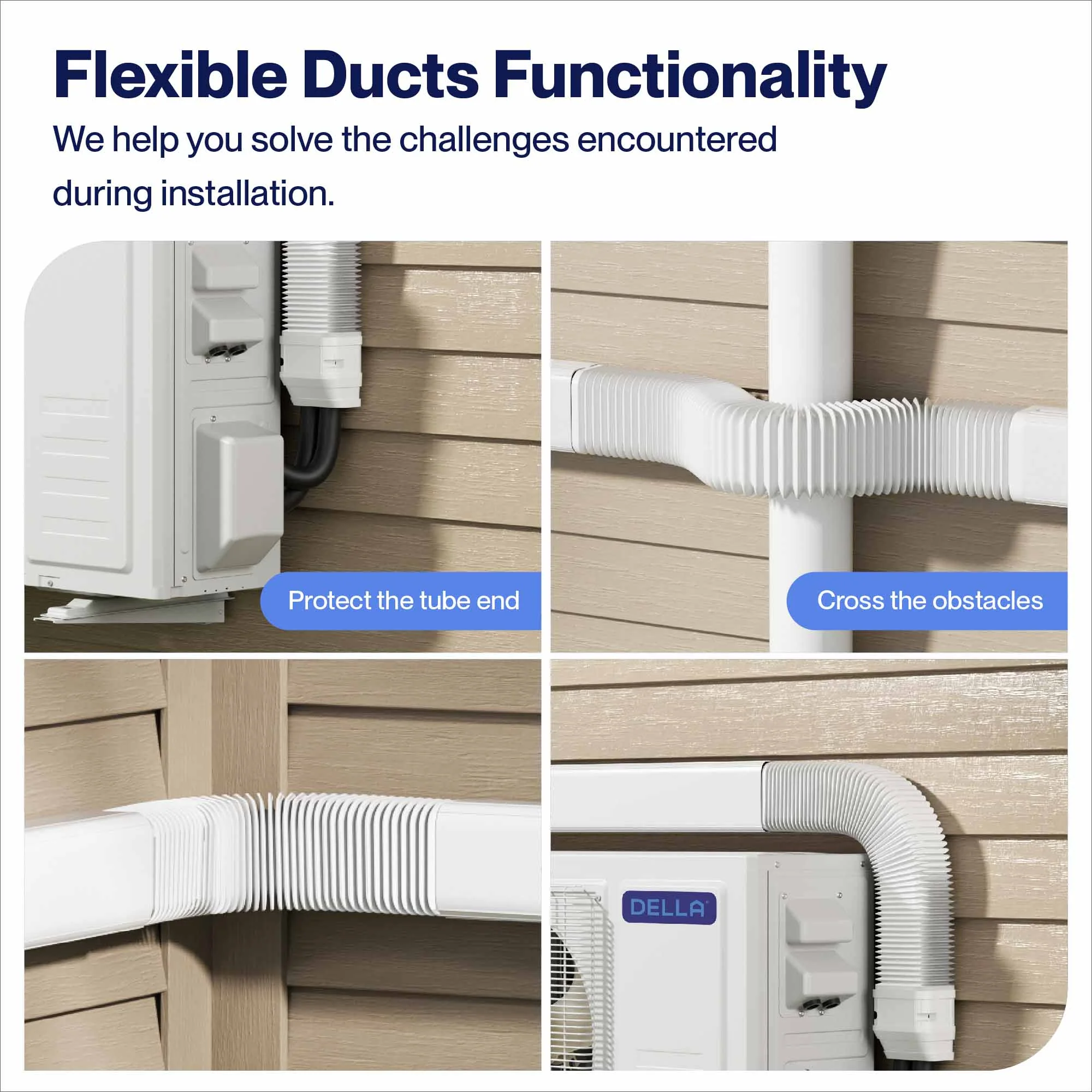 DELLA Mini Split Line Set Cover with Flexible Duct - Image 17