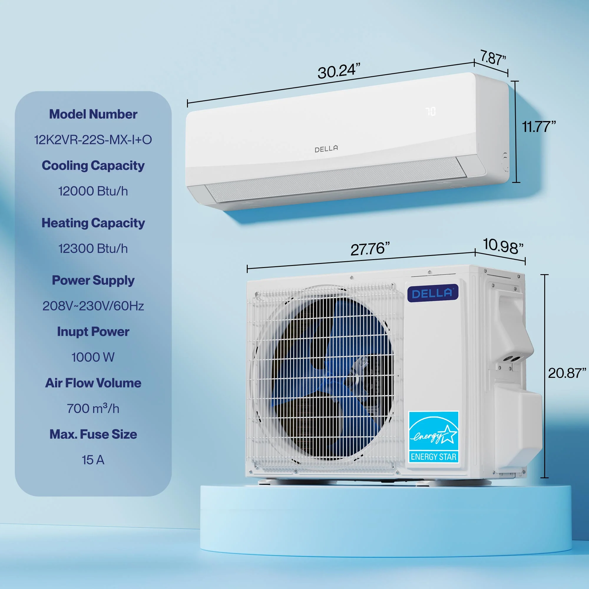 DELLA Serena CloudAir Series 12000 BTU 22 SEER2 Mini Split Heat Pump AC - Up to 550 Sq.Ft. - Image 19